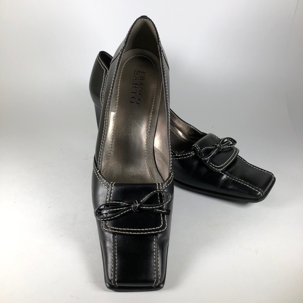 Franco Sarto Black Leather Pump 8.5